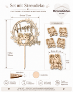Caketopper Pferde aus Holz – Tortendeko für Kindergeburtstag, Pferdegeburtstag & Zwillingsmädchen