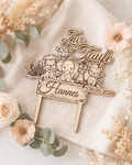 Caketopper Arche Noah / Tiere zur Taufe personalisiert mit Name & Datum aus Holz