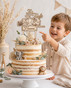 Caketopper Arche Noah / Tiere zur Taufe personalisiert mit Name & Datum aus Holz