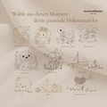 Streudeko Taufe Lebensbaum aus Holz – 5er-Set Tischdeko