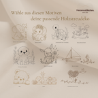 Streudeko Taufe Lebensbaum aus Holz – 5er-Set Tischdeko