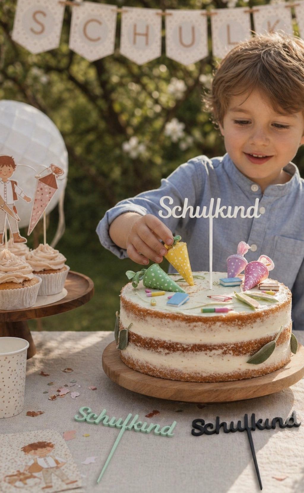 Caketopper „Schulkind“ 3D PLA – Tortenstecker zur Einschulung & zum 1. Schultag