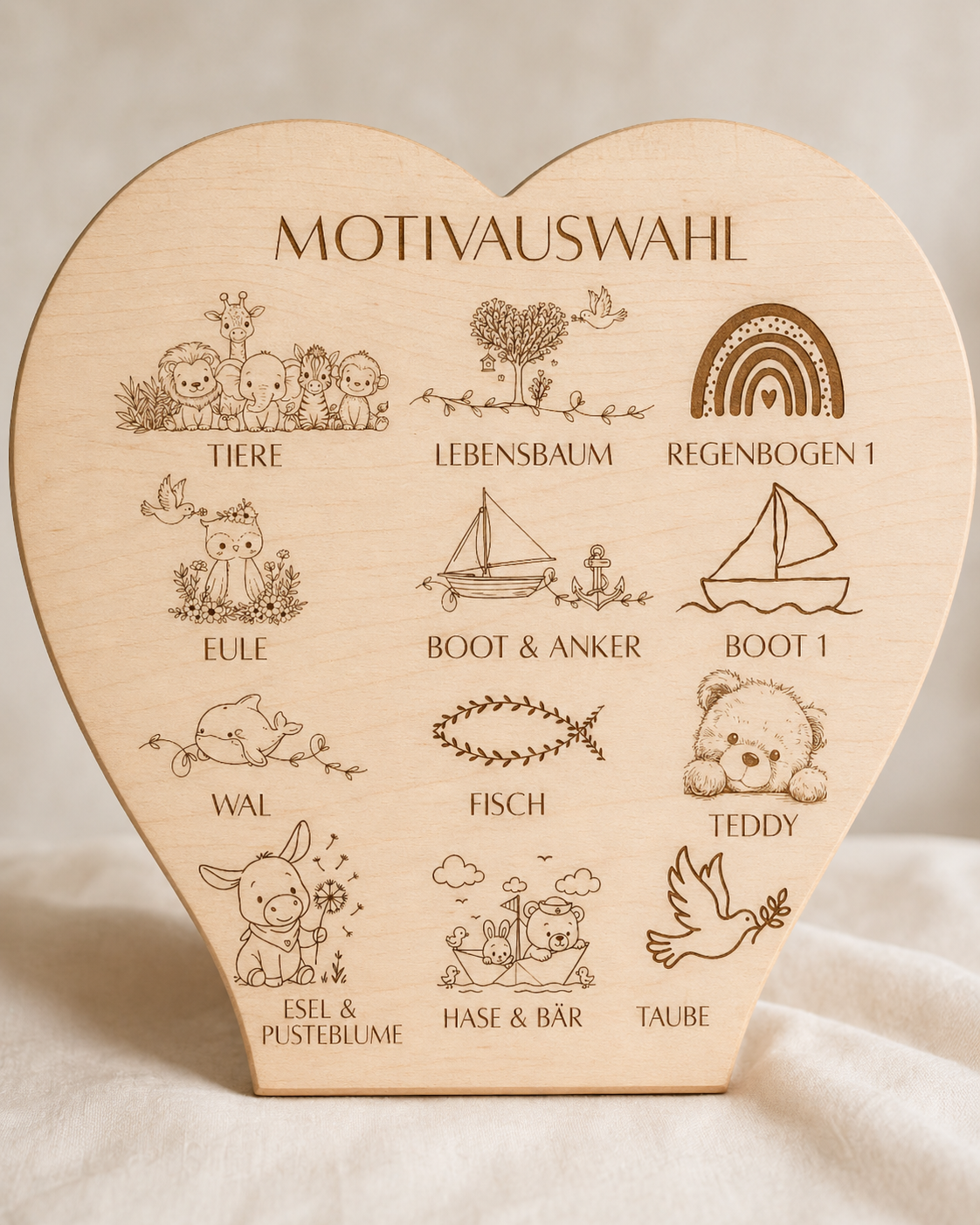 Patenbrief aus Holz zur Taufe – personalisiertes Herz mit Ständer für Patentante oder Patenonkel