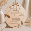 Personalisierter Patenbrief aus Holz rund mit Wunschmotiv, Gravur und 3D-Schrift. Ein liebevolles Geschenk zur Taufe, Erinnerung an die Patenschaft.