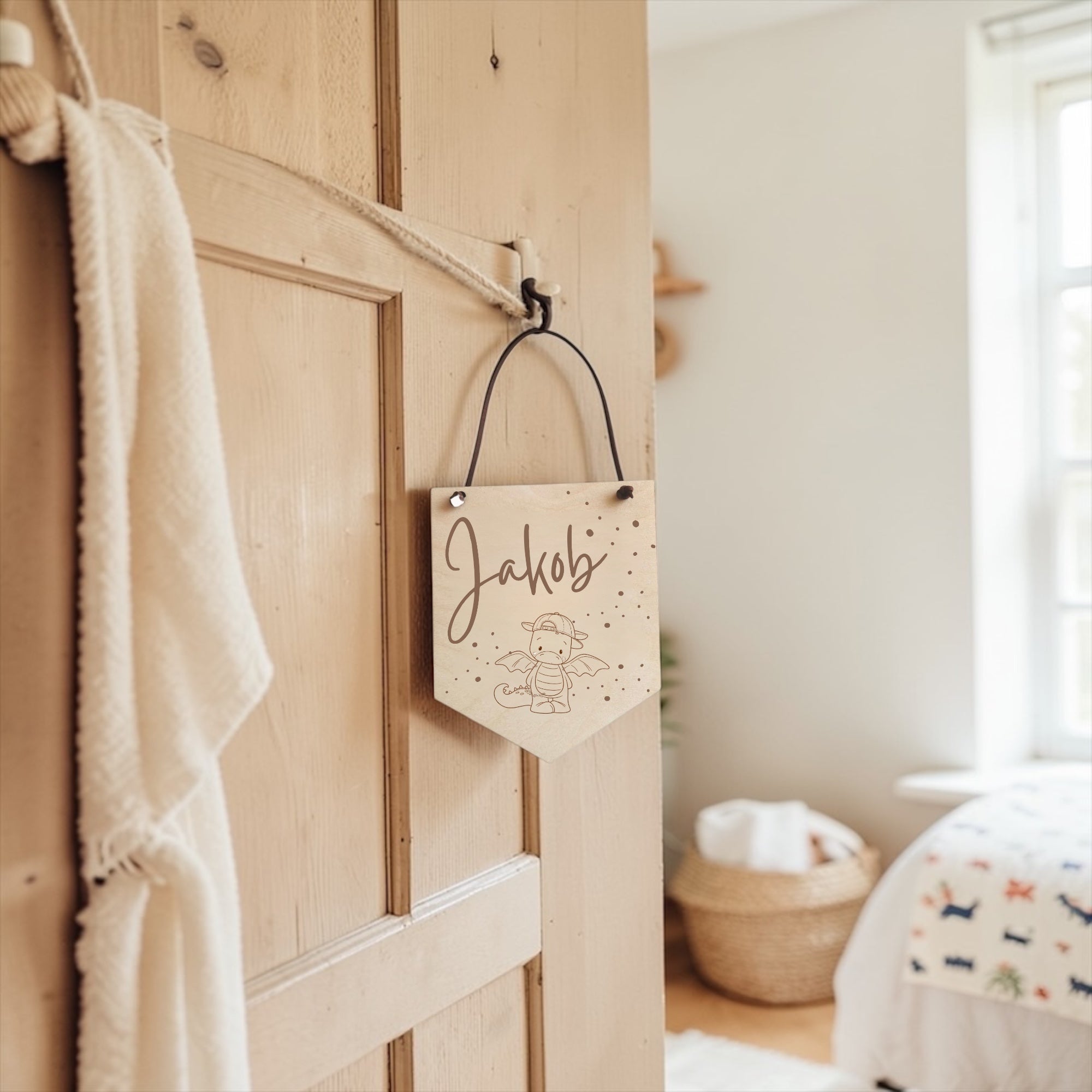 Personalisiertes Türschild Holz mit Name – Namensschild Kinderzimmer