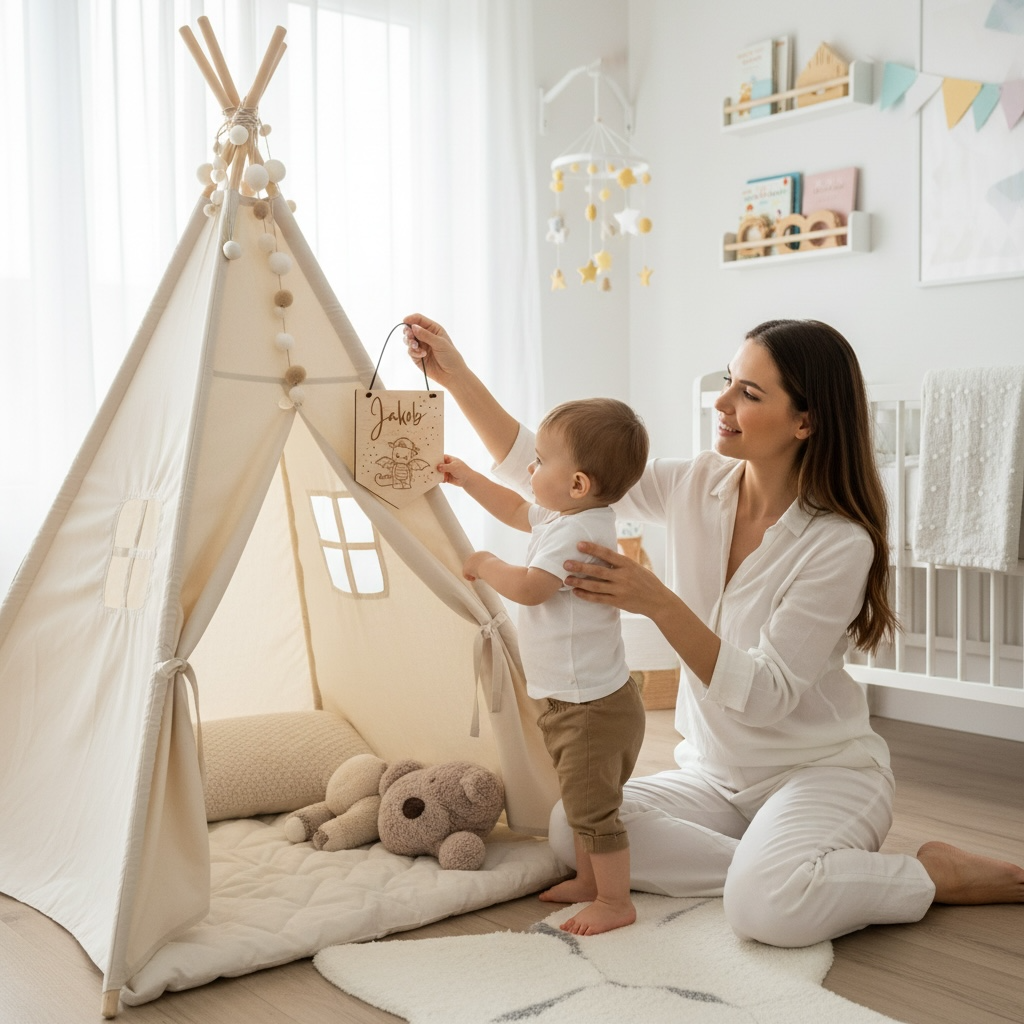 Personalisiertes Türschild Holz mit Name – Namensschild Kinderzimmer