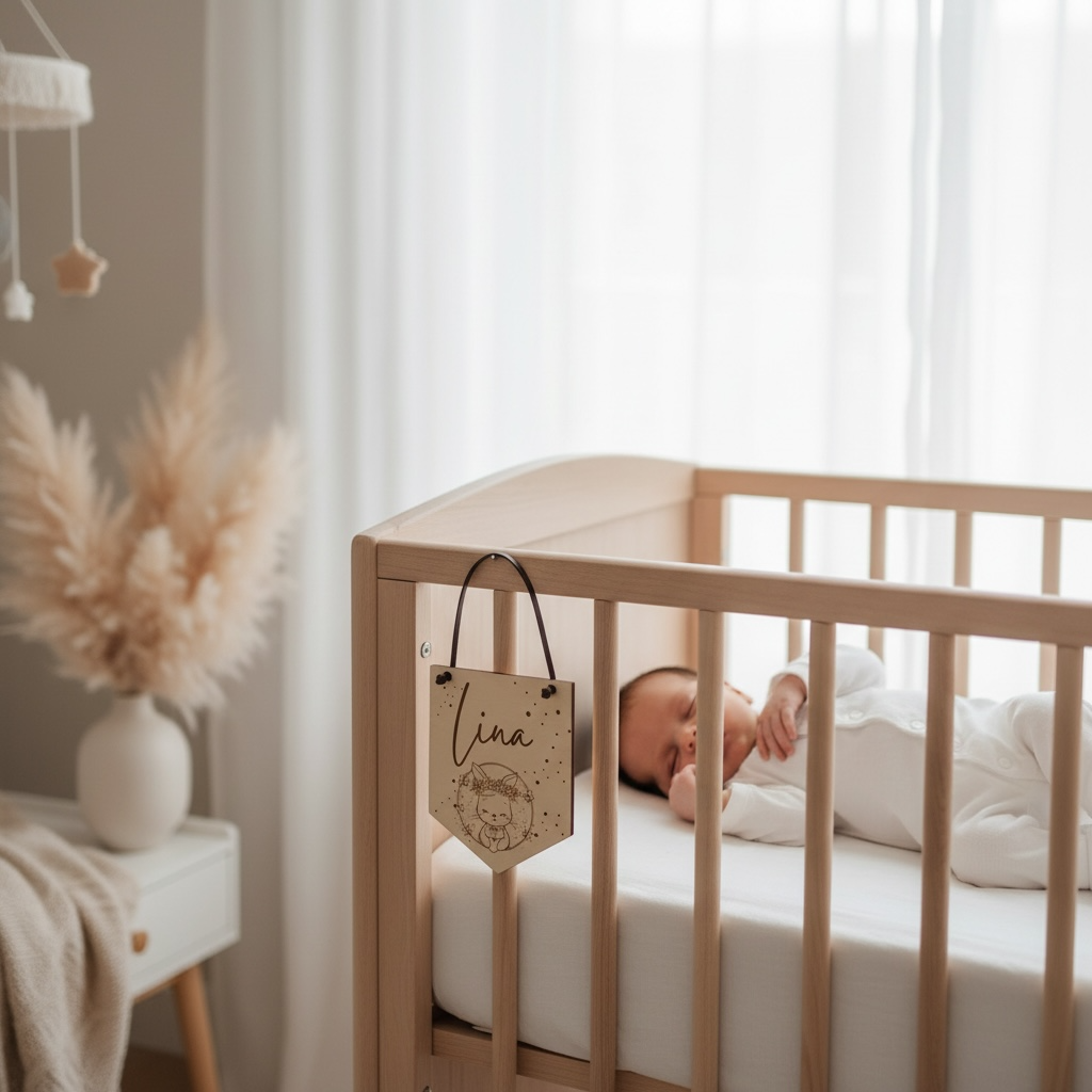 Personalisiertes Türschild Holz mit Name – Namensschild Kinderzimmer