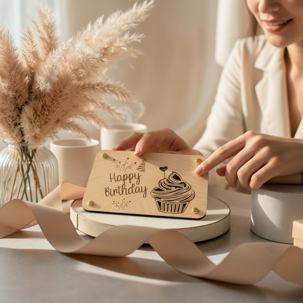 Geldgeschenk Cupcake aus Holz