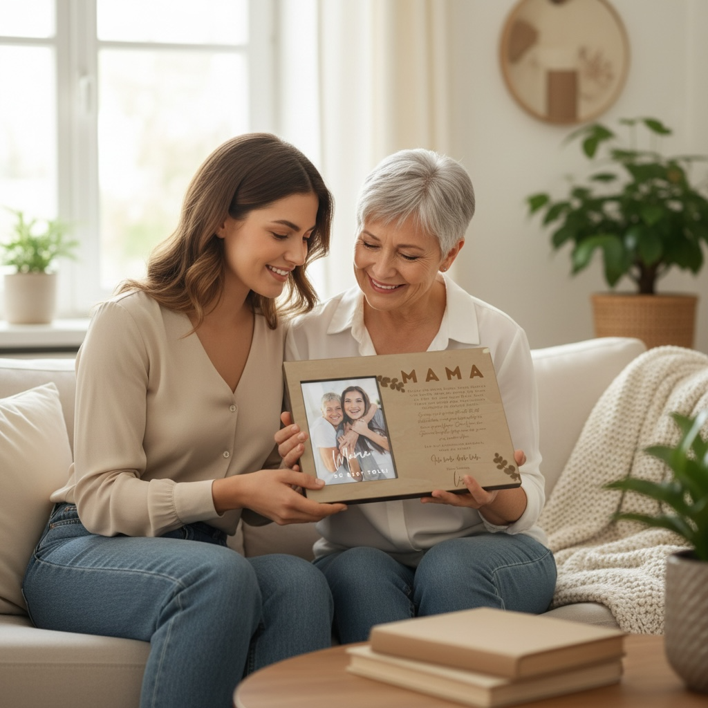 Personalisierter Fotorahmen für Mama mit Foto und persönlichen Worten