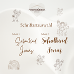Personalisierter Schultütenanhänger aus Holz – Schultütenschild zur Einschulung mit Wunschmotiv