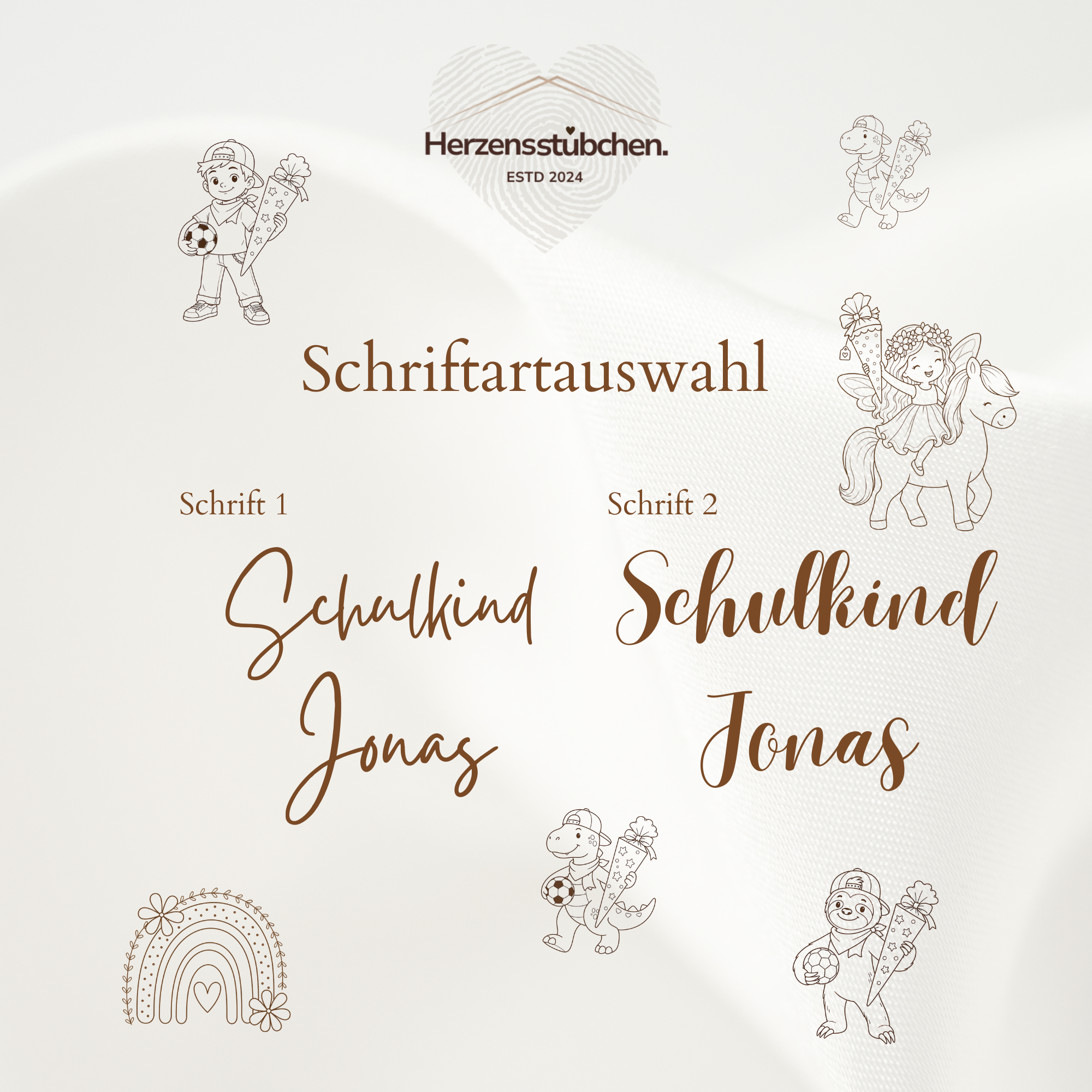 Personalisierter Schultütenanhänger aus Holz – Schultütenschild zur Einschulung mit Wunschmotiv