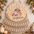 Carlottas Adventskalender mit Säckchen in zwei Reihen – Originalprodukt, mit Hilfe von KI dargestellt