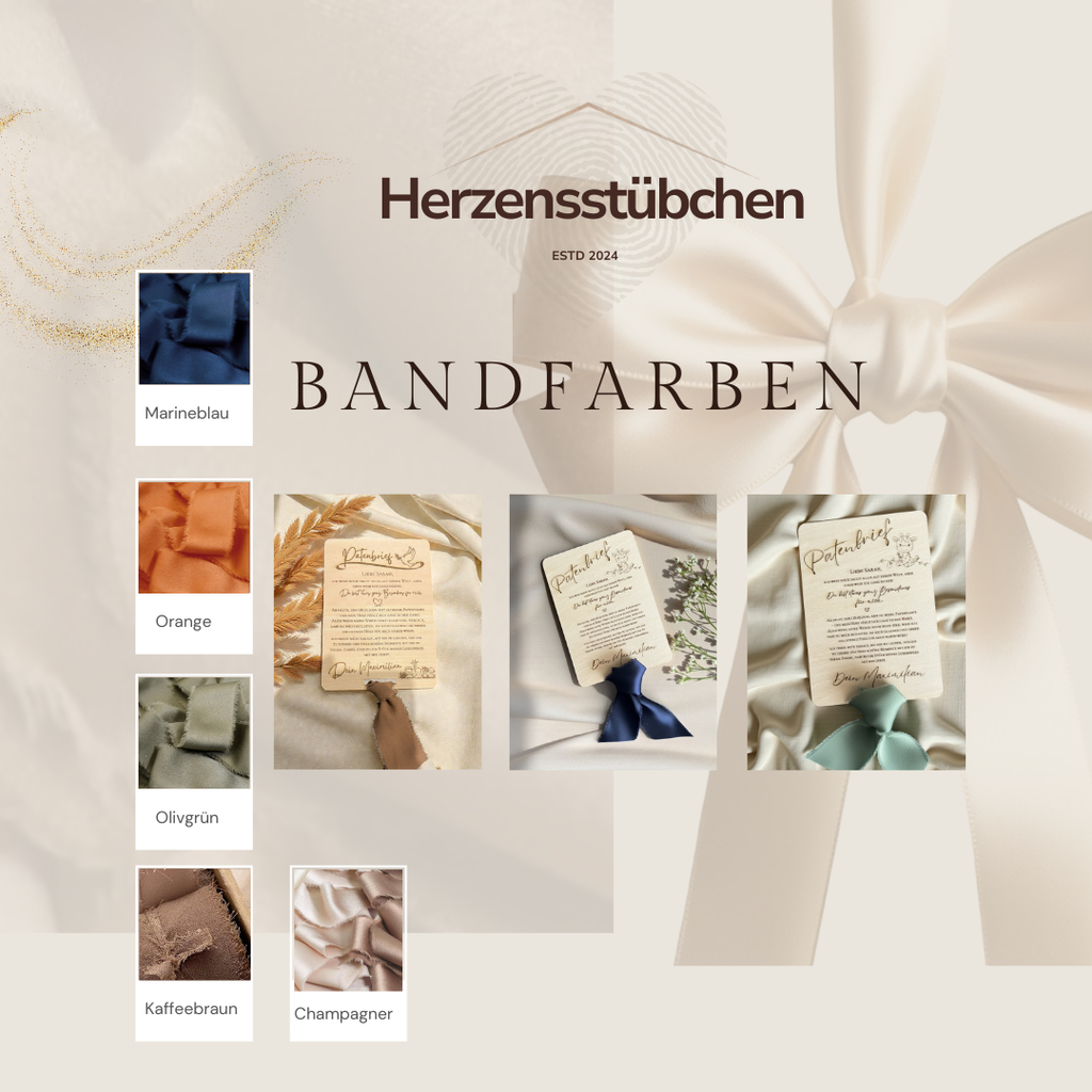 Personalisierte Patenurkunde aus Holz | Patenbrief zur Taufe mit Namen