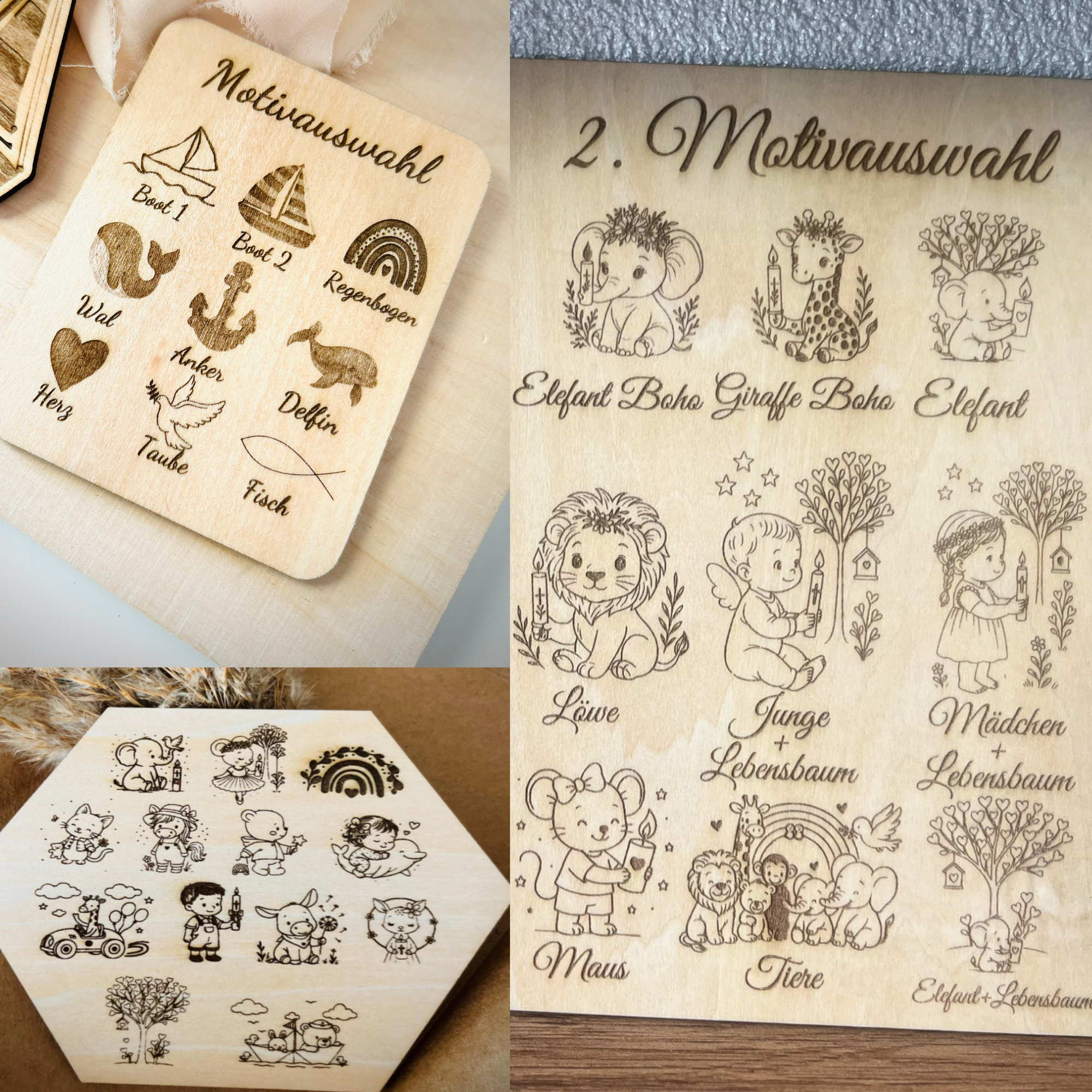 Personalisierte Patenurkunde aus Holz | Patenbrief zur Taufe mit Namen