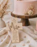 Personalisiertes Holzkreuz mit 3D Namen – Segenskreuz zur Taufe, Kommunion & Konfirmation