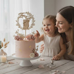 Caketopper Taufe Mädchen mit Lebensbaum aus Lindenholz